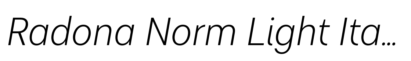 Radona Norm Light Italic